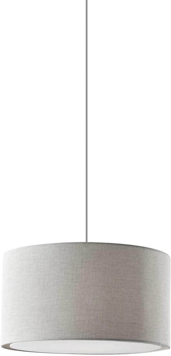 Harvest Large Drum Pendant White - Adesso: Swag Cord, 15ft Cable, ETL Listed, No Bulb Included