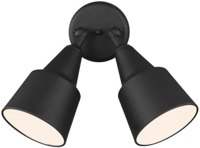 2-Light 120-Watt Black Outdoor Adjustable Flood Light