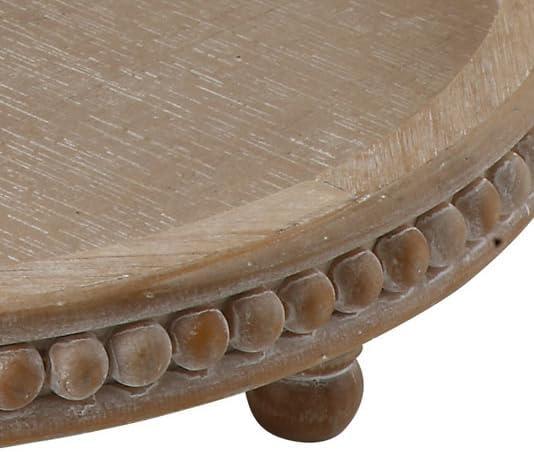 Storied Home 24.7" x 16.2" Decorative Wood 3-Tier Tray Natural - Whitewash Effect, Indoor Display