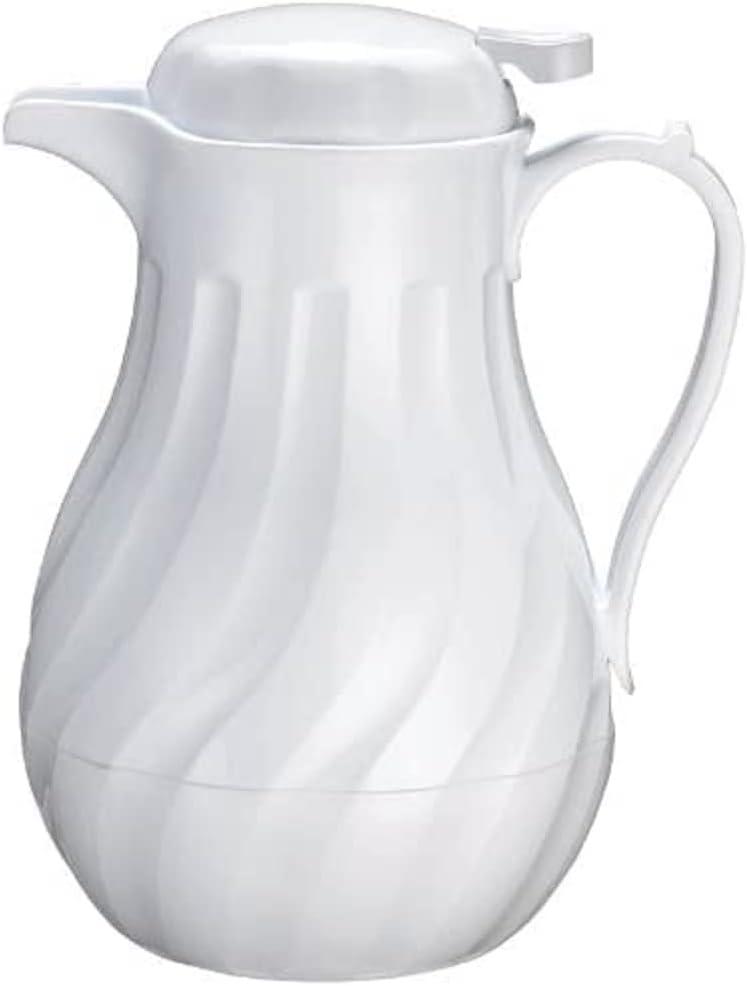 White Plastic Insulated 64-Ounce Swirl Carafe