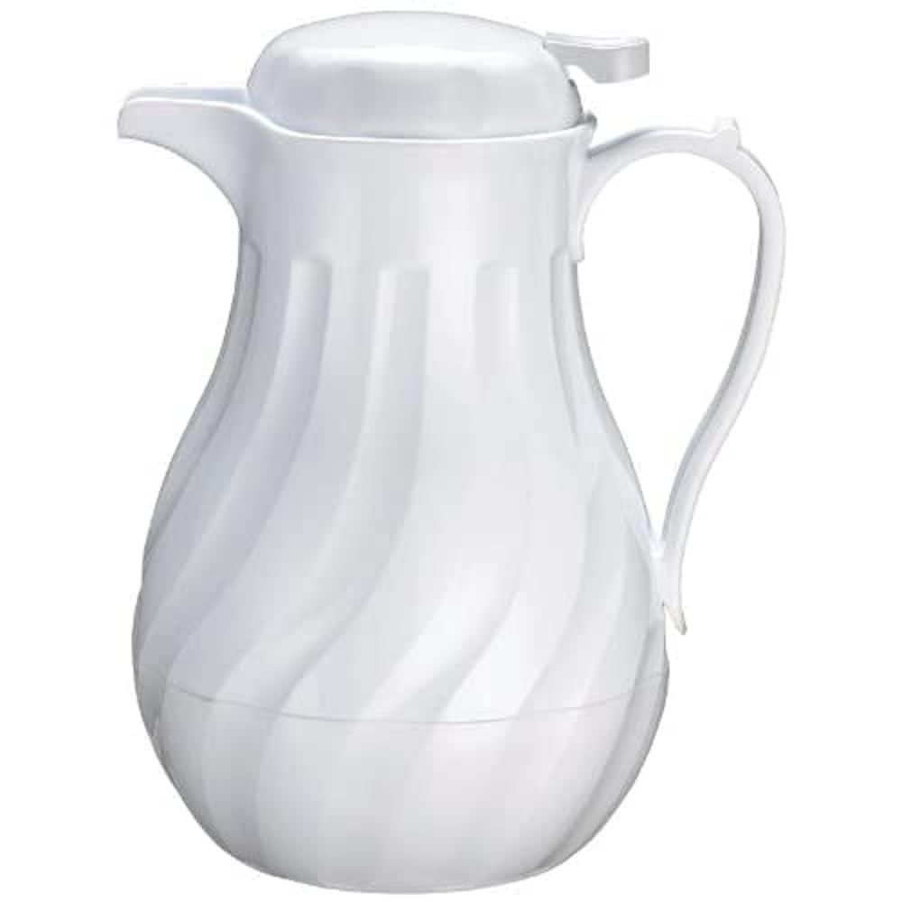 White Plastic Insulated 64-Ounce Swirl Carafe