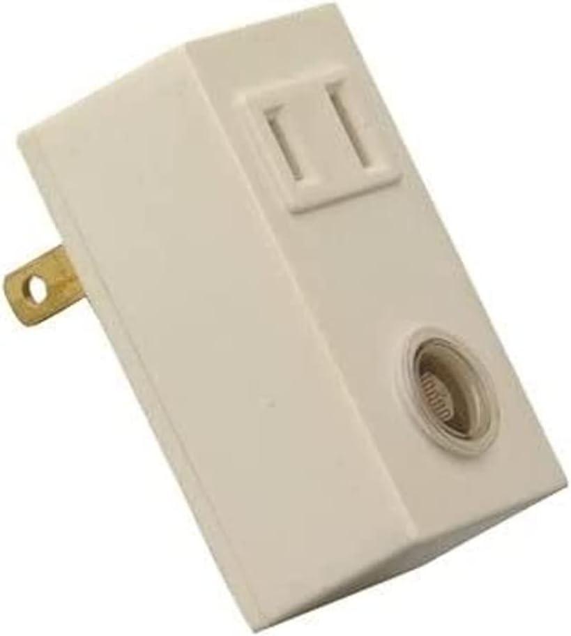 Off-White Indoor Plug-In Light Control with Photocell