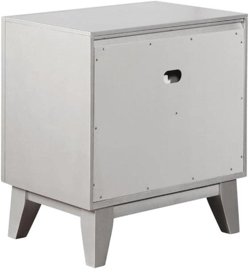 Leighton 2-drawer Nightstand Metallic Mercury