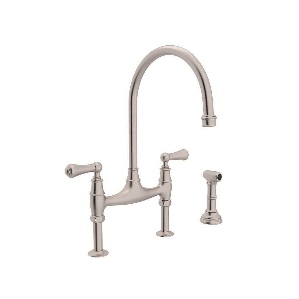 Georgian Era Bridge Kitchen Faucet With Side Spray