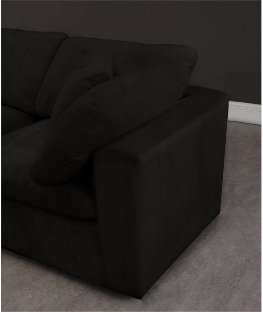 Meridian Furniture Cozy Black Velvet Modular Sectional