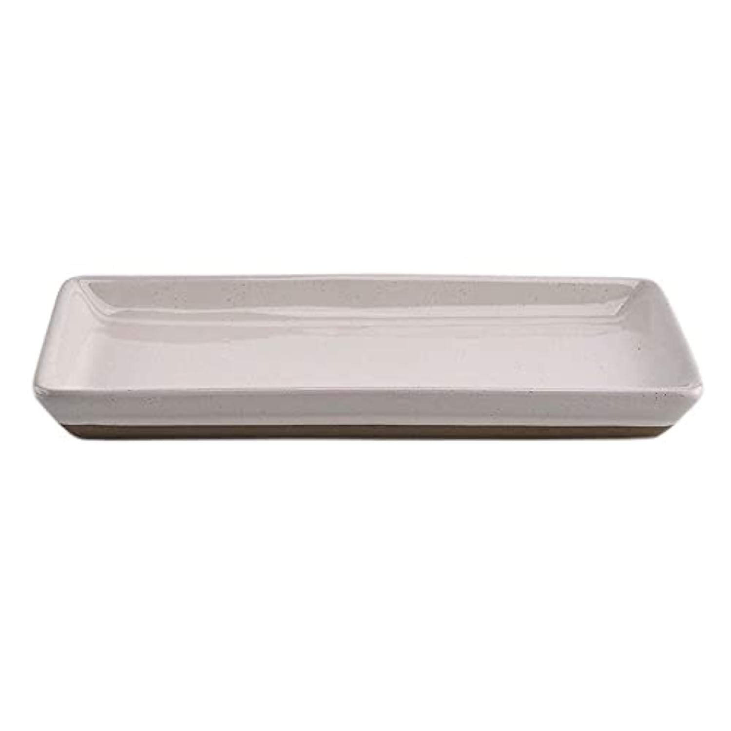 Sweet Water Decor Cream Speckled Stoneware Tray - 8x4"