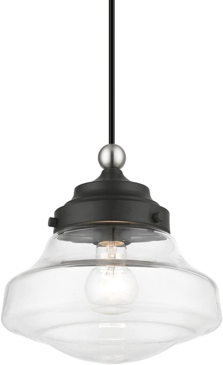 Livex Lighting Avondale 1 - Light Pendant in  Black/Brushed Nickel