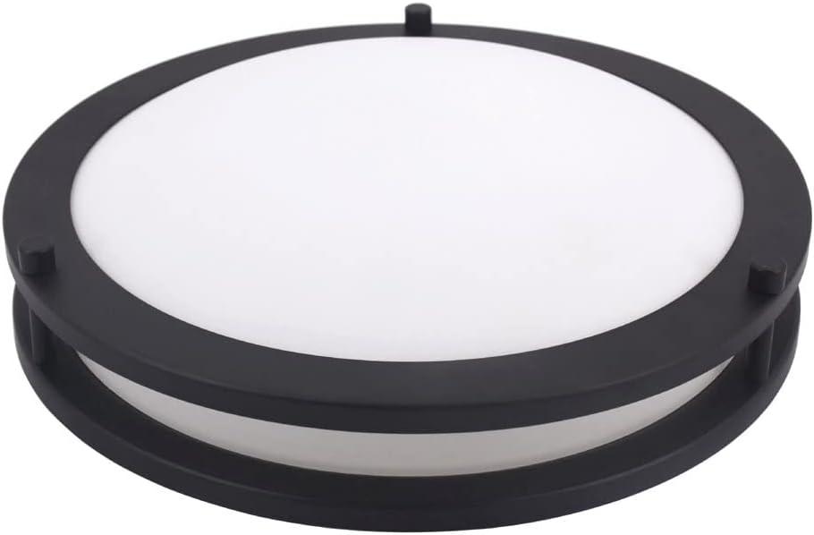 DESIGNERS FOUNTAIN Flush Mount Ceiling Light, 10 Inch Round LED DC Lighting Fixture Kitchen, Bedroom, Bathroom, and Hallway, Dimmable, 1150 Lumens, 3000K/4000K/5000K, Matte Black, EV1410C3C-43