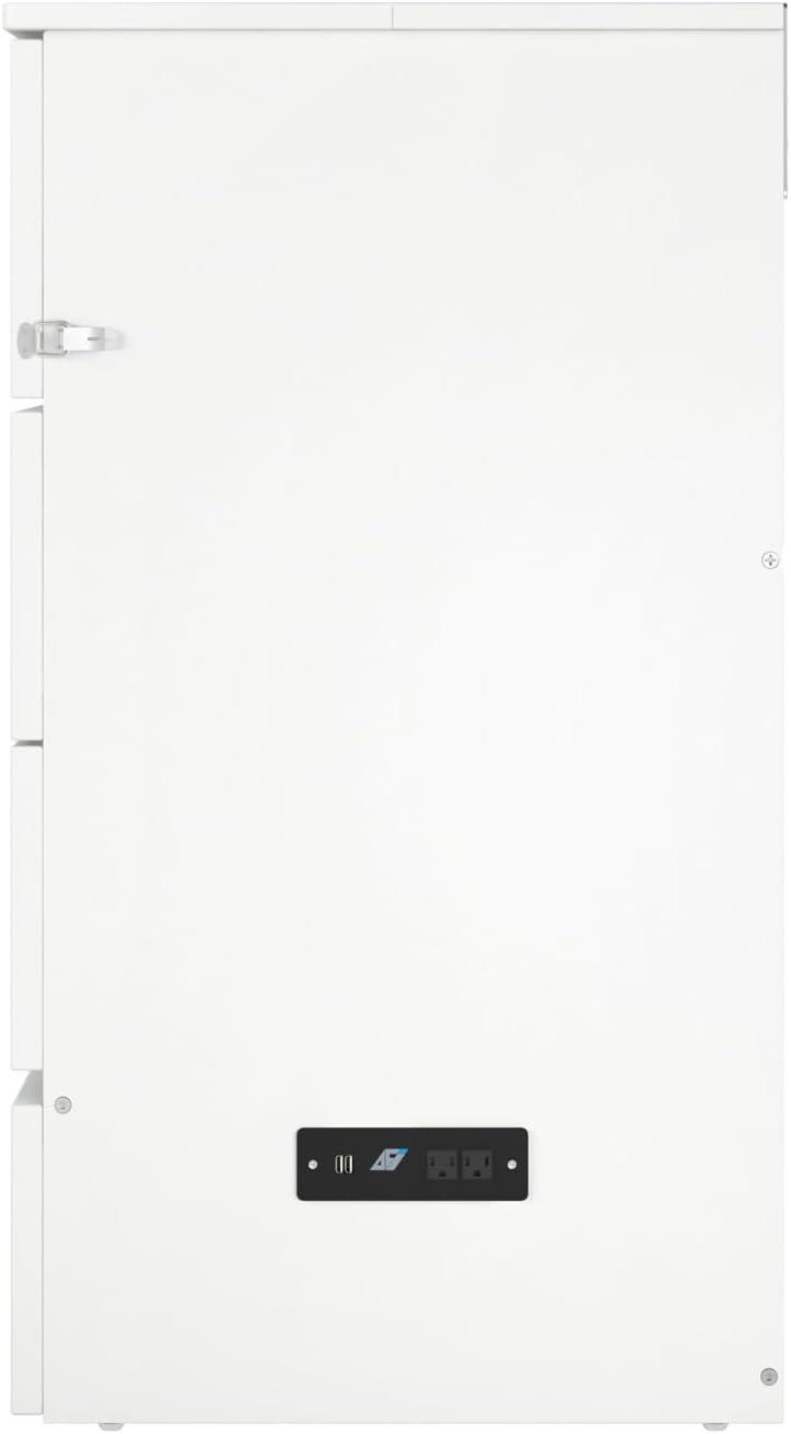 Full Deerfield Murphy Bed Chest USB Turbo Charger White - AFI