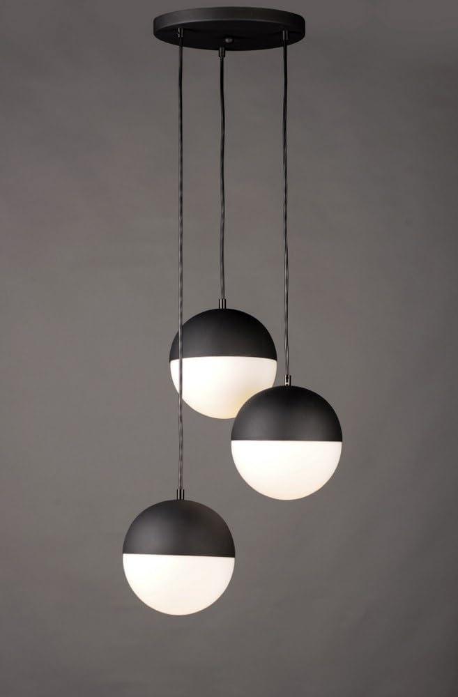 ET2 Lighting Half Moon 3 - Light Pendant in  Black