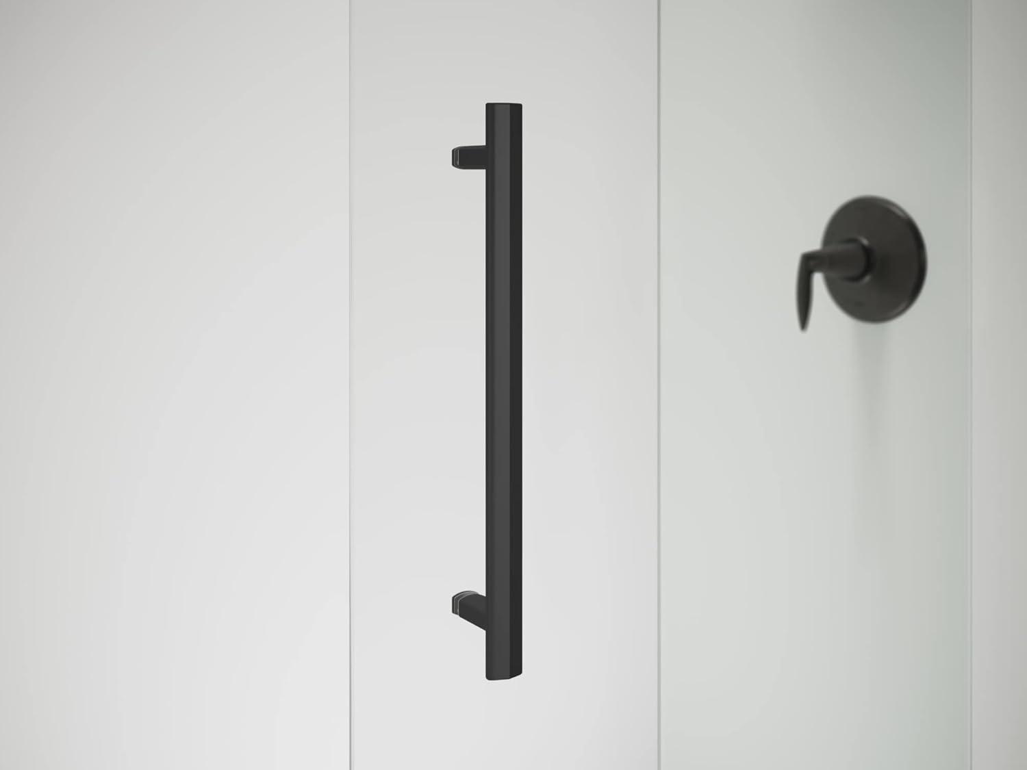 Pleat® 63-9/16"H Frameless Sliding Bath Door with 5/16"-Thick Crystal Clear Tempered Glass