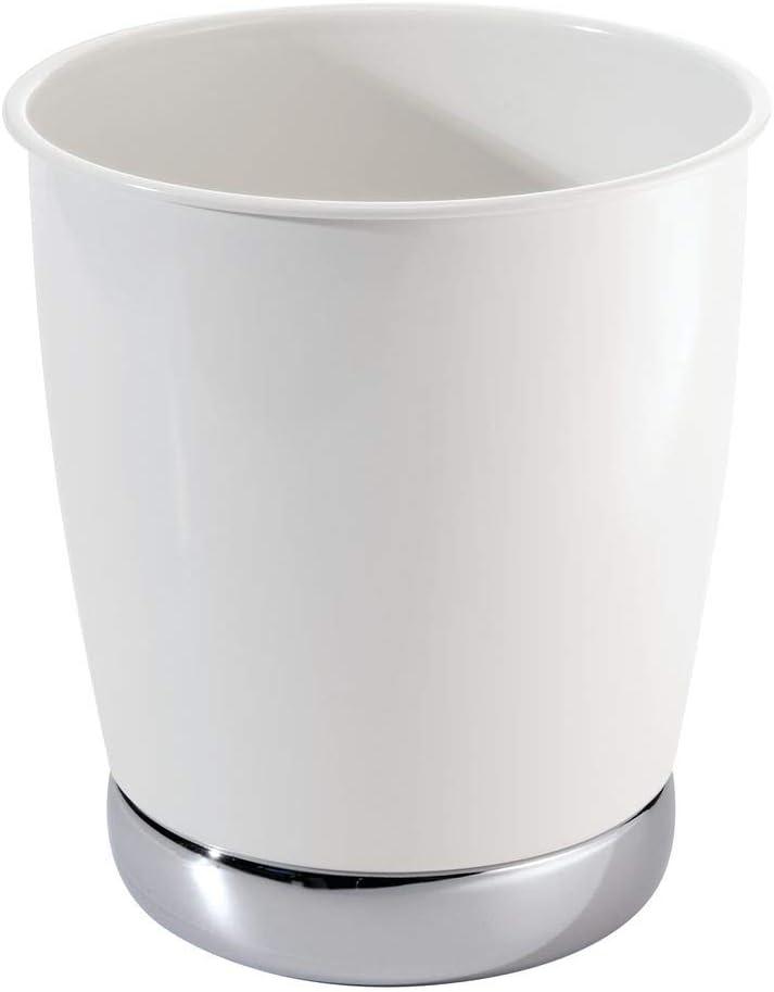 iDesign York White Steel Classic American Trash Can