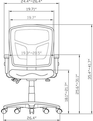 Mid-Back Seat Slider Chair, 25 in. x 25 in. x 40.5 in., Black