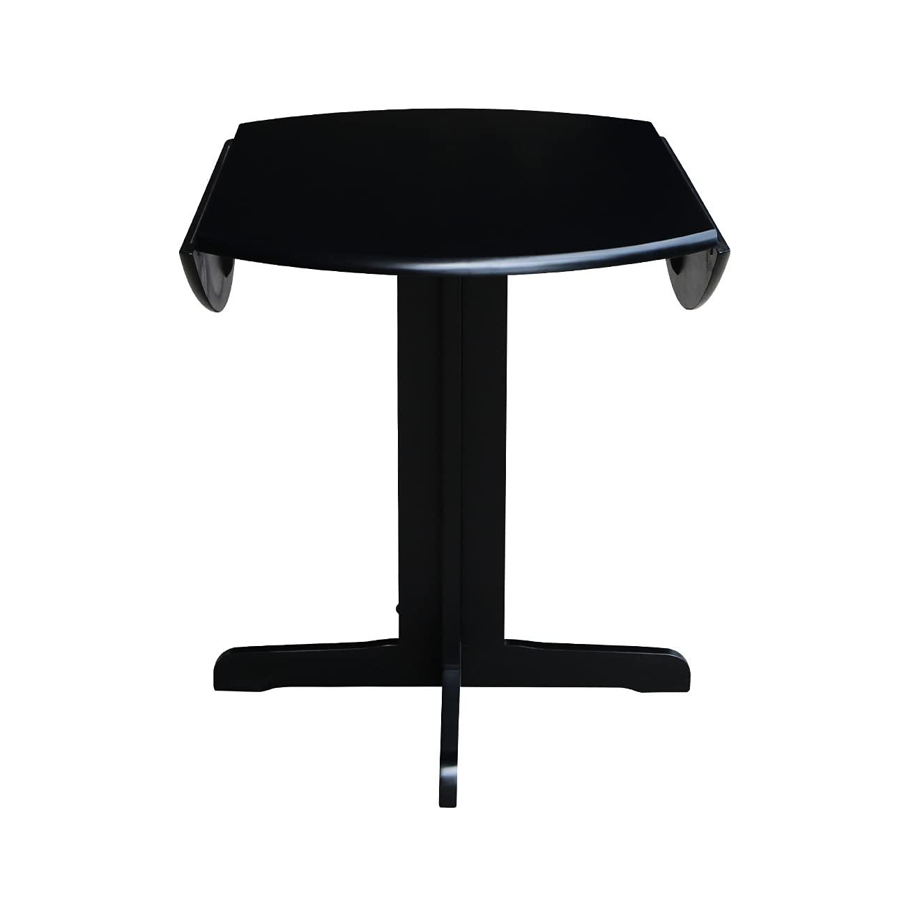 36" Dual Dining Drop Leaf Dining Table Black - International Concepts