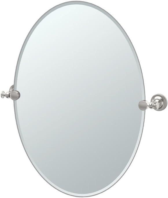 Tavern Wall Mount Frameless Oval Bathroom Vanity Mirror | Pivoting (Tilting) and Beveled Wall Mirror