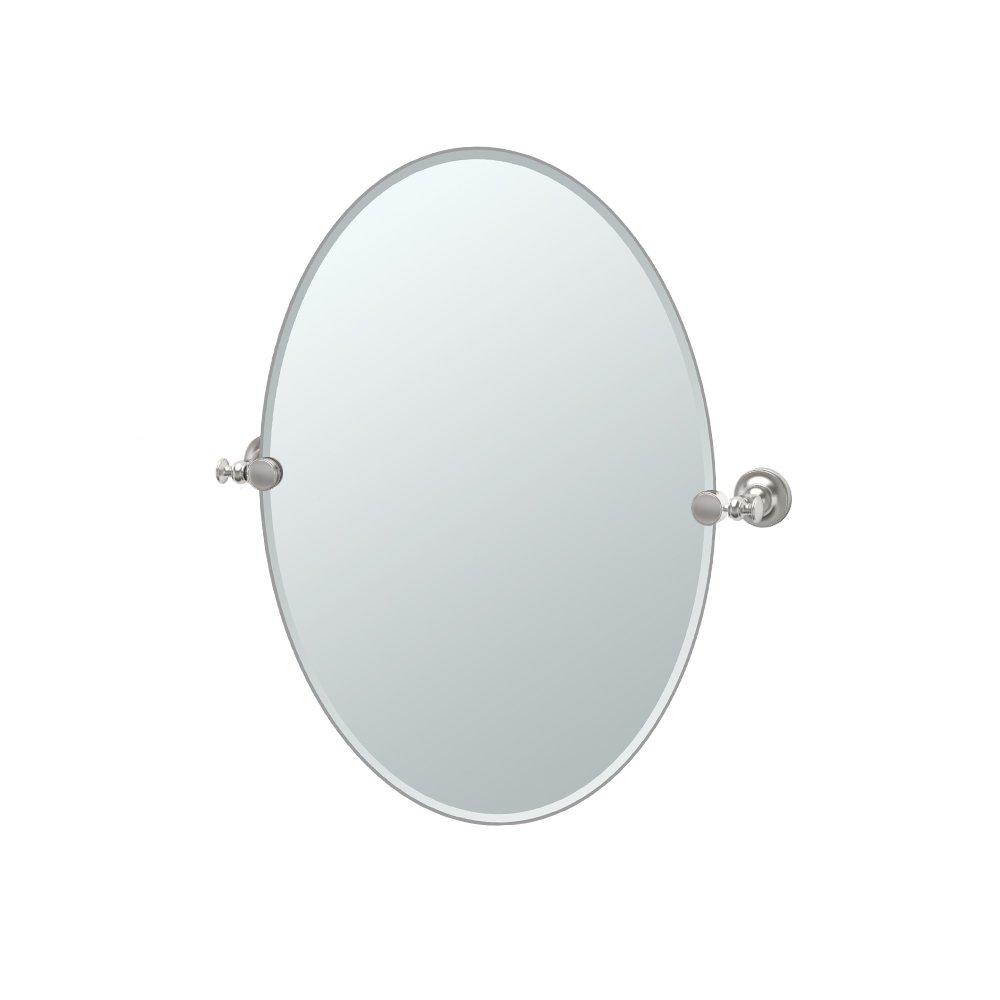 Tavern Wall Mount Frameless Oval Bathroom Vanity Mirror | Pivoting (Tilting) and Beveled Wall Mirror