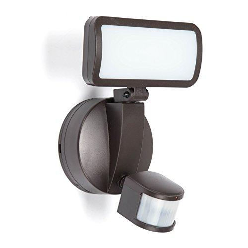 Utilitech 110-Degree 1-Head Bronze Solar Powered Integrated LED Motion-Activated Flood Light with Timer