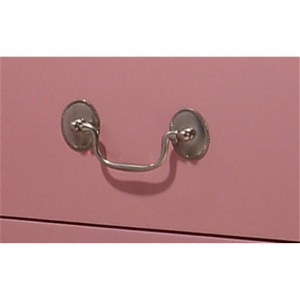 Glory Furniture Louis Phillipe 2 Drawer Nightstand in Pink