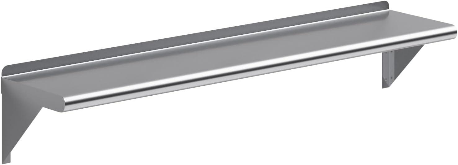 48" Stainless Steel Wall Shelf with Brackets