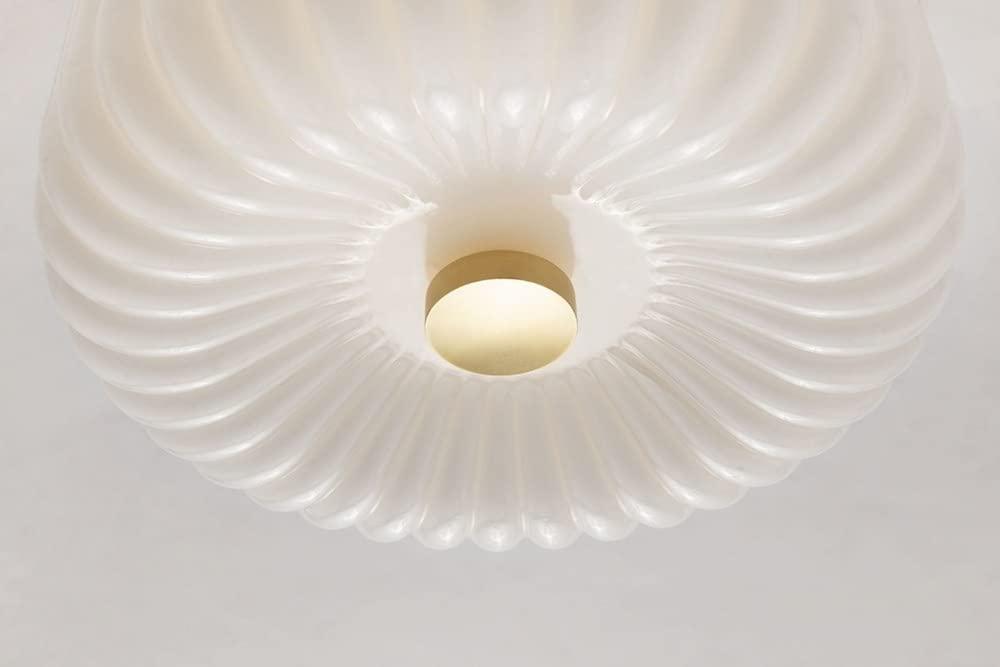 Polished Nickel 10" Glass Drum Flush Mount Light