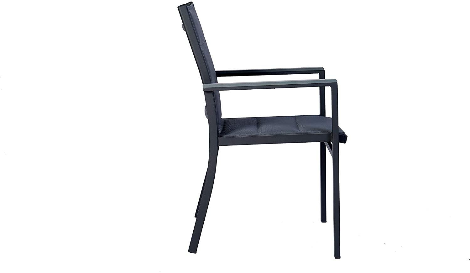 Riedhoff Set of 2 Patio Dining Chairs,Outdoor Stackable Patio Chairs with Armrests & Backrest, Grey