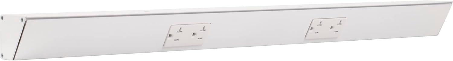 White 30 Inch Dual Receptacle Angle Power Strip