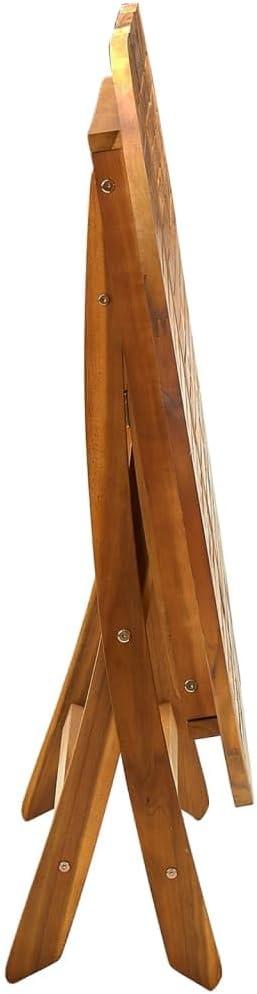 vidaXL Acacia Wood Folding Patio Table - Modern Outdoor Terrace/Patio Dining Table, Easy to Clean, Weather-Resistant, Brown