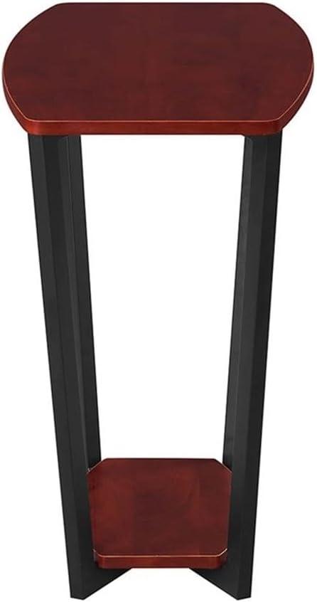 Urban Chic 24" Cherry-Black Wood & Metal End Table with Shelf