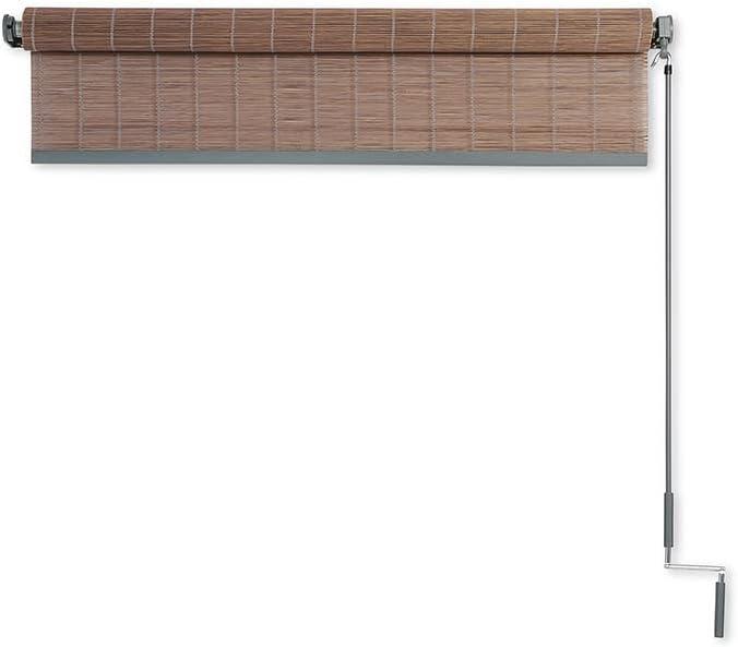 Coolaroo Bamboo Outdoor Roller Shade, 4' x 6'; Teak