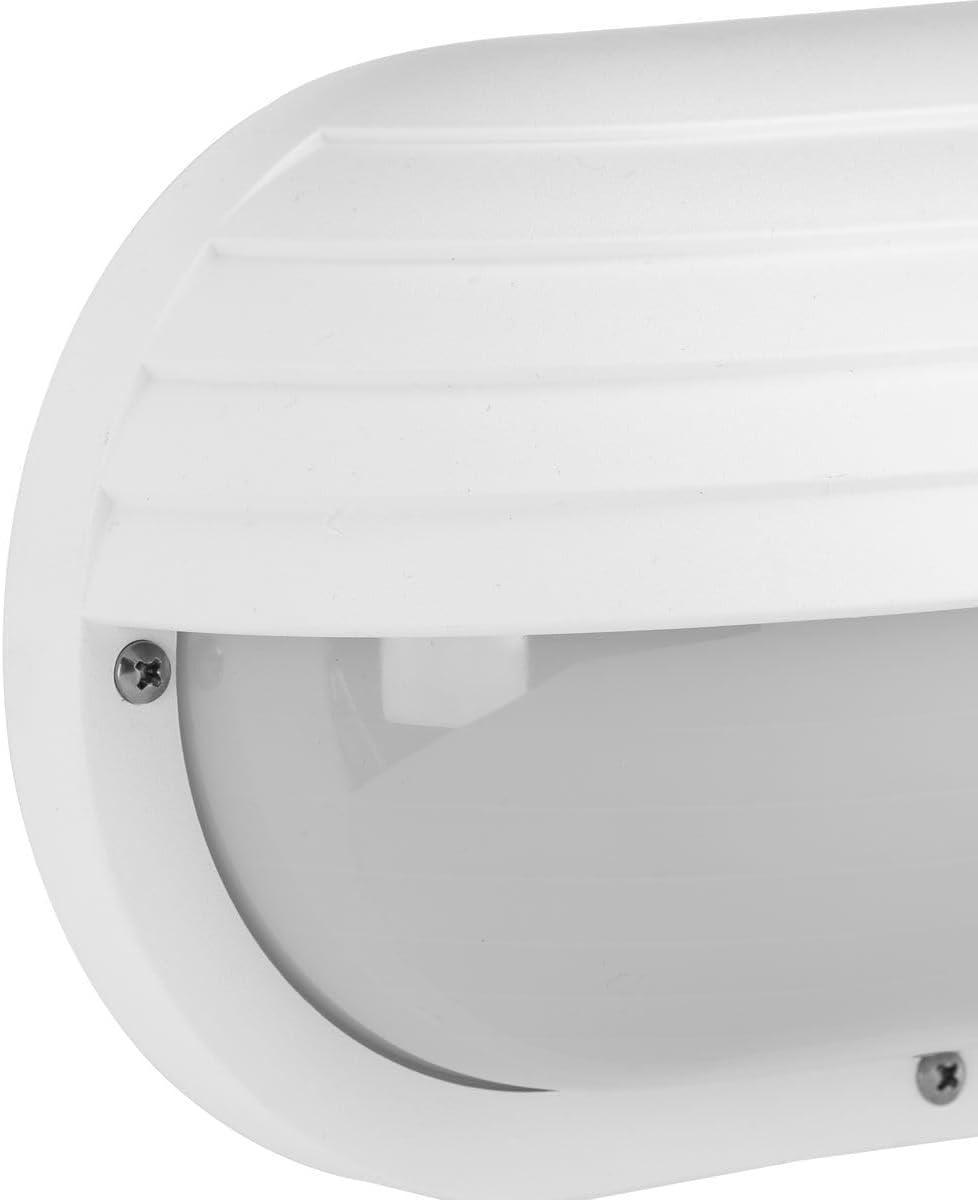 Progress Lighting, Bulkhead Collection, 1-Light Wall/Ceiling Mount, White, Polycarbonate Shade
