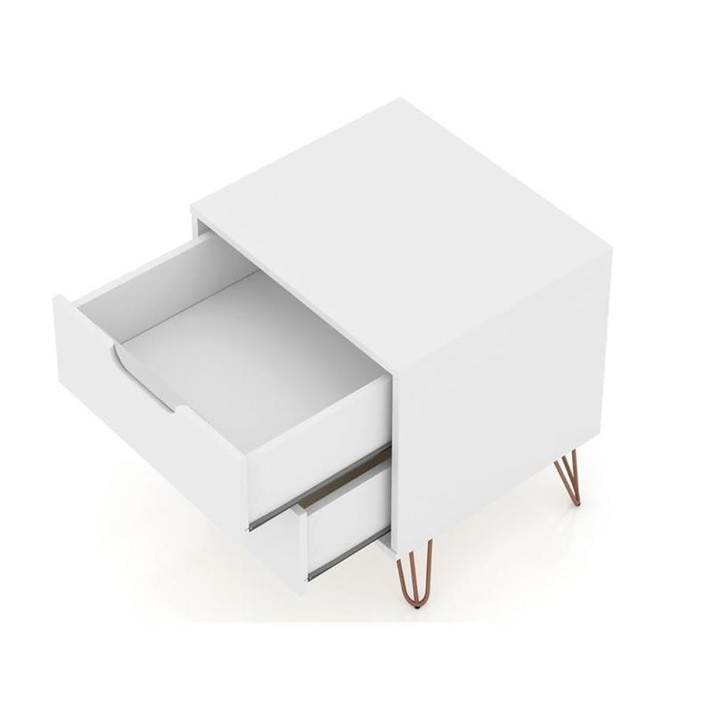 Everly Quinn Comfort Rockefeller Nightstand With Drawers, Mid Century Modern Bedside Table, Minimalist Display And Storage Organizer, Ideal For Bedroom And Living Room