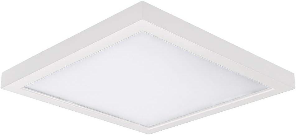 Slimline Square 5" White Aluminum LED Flush Mount, Energy Star