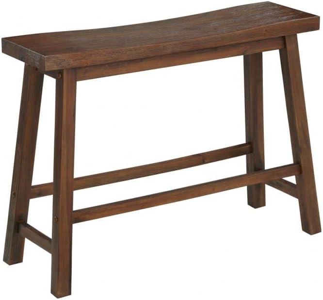 Boraam Wood Sonoma Backless Dining Bench - Chestnut Wire-Brush Finish