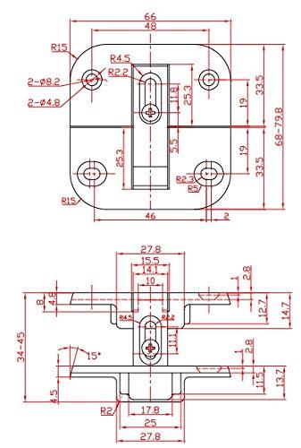 Heavy Duty KTHR22877000 Series Full Inset Adjustable Concealed Pie-Cut Corner Euro Hinge with 160 Degree Opening Angle (1)