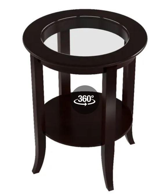 Home Craft Round Side/Accent Table, Espresso