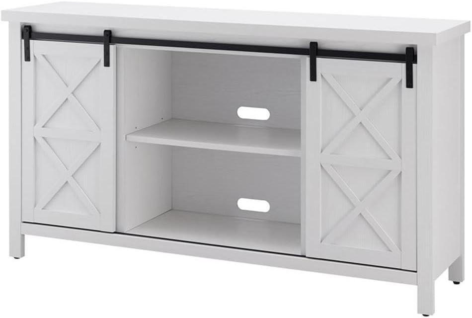 Evelyn&Zoe Elmwood Rectangular TV Stand for TV's up to 65", White