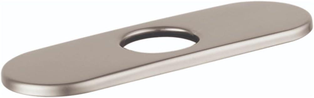 Brushed Nickel Modern 6-inch Base Plate for Single-Hole Faucets