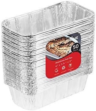 Mini Aluminum Disposable Loaf Pans with Lids, 50 Pack