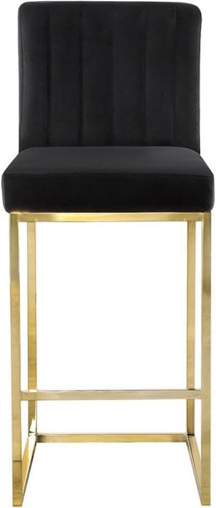 Meridian Furniture Giselle 26"H Velvet Counter Stool in Black