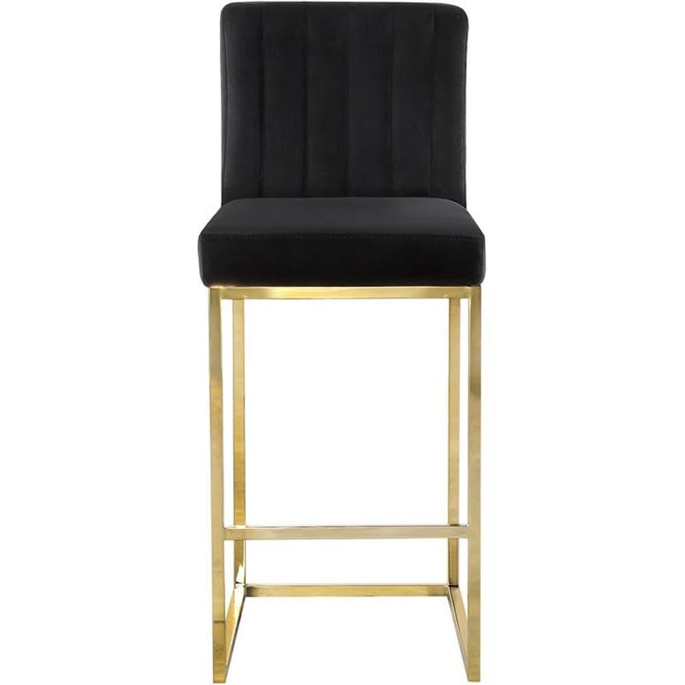 Meridian Furniture Giselle 26"H Velvet Counter Stool in Black