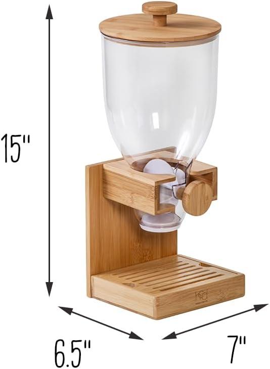 Natural Bamboo and BPA-Free Plastic Cereal Dispenser