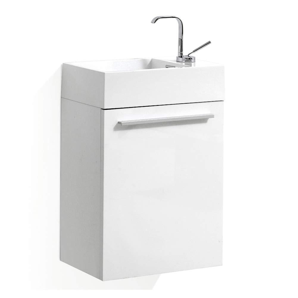 18 Inch Vanity with Acrylic Sink - Cart Oak