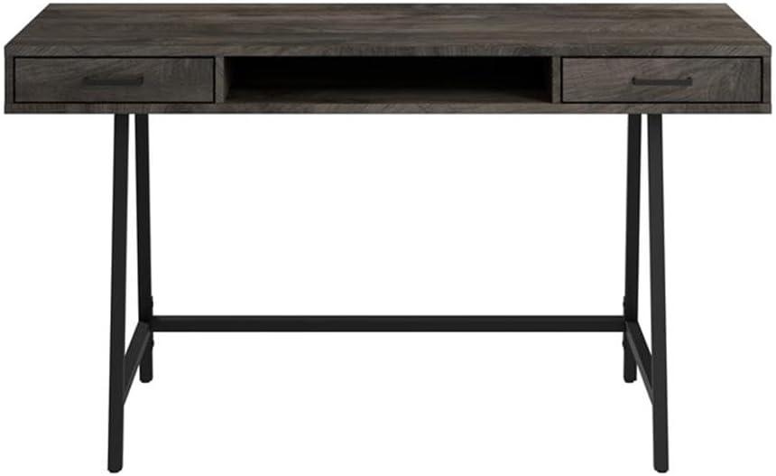 Steele 54W Writing Desk in Dark Gray Hickory by Bush Furniture - Engineered Wood