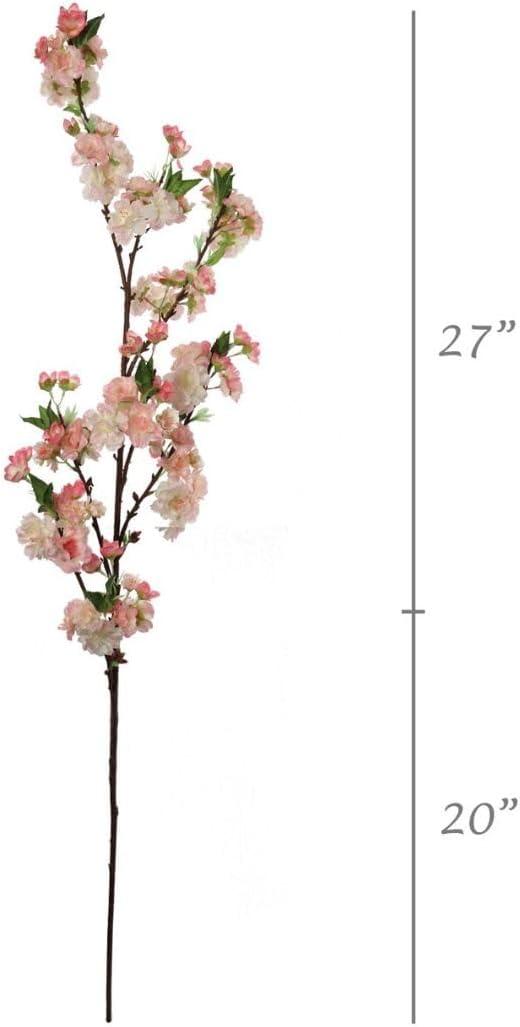 45-Inch Pink Silk Cherry Blossom Spray with Realistic Flowers