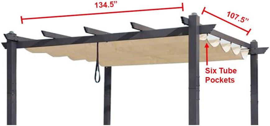 Garden Winds Replacement Canopy Top Cover Compatible with Purple Leaf ZYMPG1013 Pergola, DOMI 10x13 Pergola, Kozyard 10x13 Pergola and Universal to Most 10' x 13' Retractable Pergolas - Riplock 350