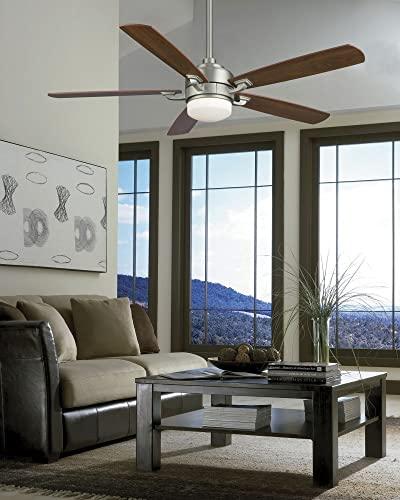 Matte Greige 52" LED Ceiling Fan with Remote and 5 Blades