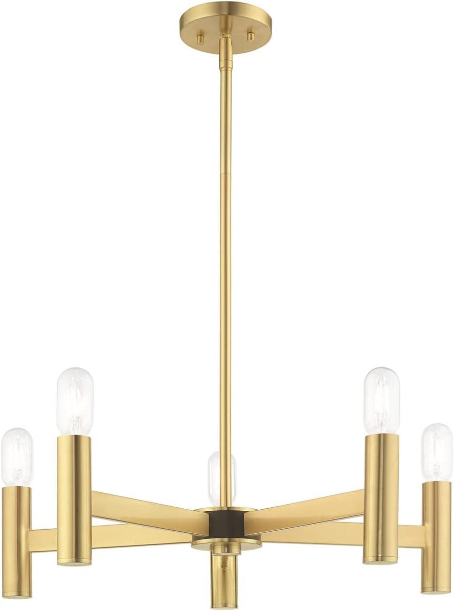 Livex Lighting Copenhagen 5 - Light Chandelier in  Satin Brass