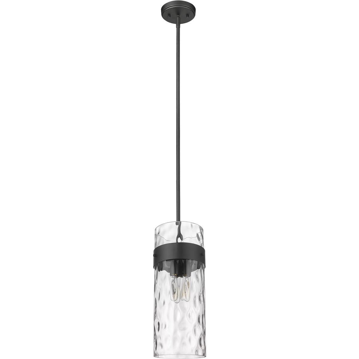Matte Black and Clear Glass 3-Light Pendant