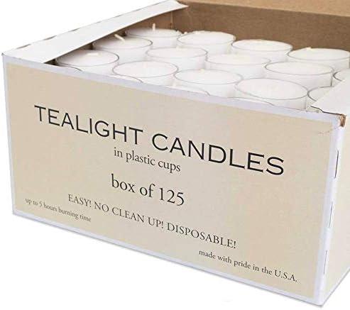 D'light Online 5 Hour Tealights In Clear Plastic Cups Pack of 125