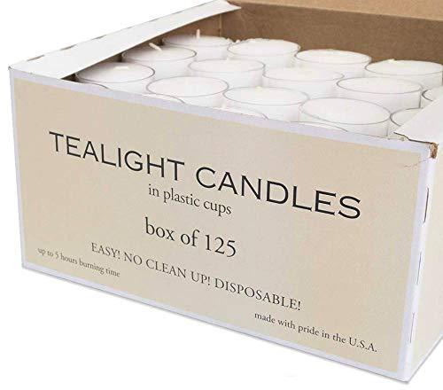 D'light Online 5 Hour Tealights In Clear Plastic Cups Pack of 125